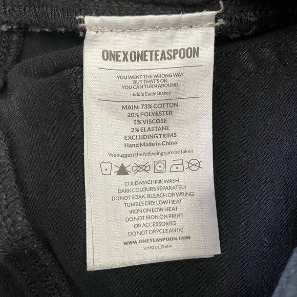 One Teaspoon Mid Waist Hoodlums Fitted Bow Leg Jeans - Size: 28 - Picture 10 of 11